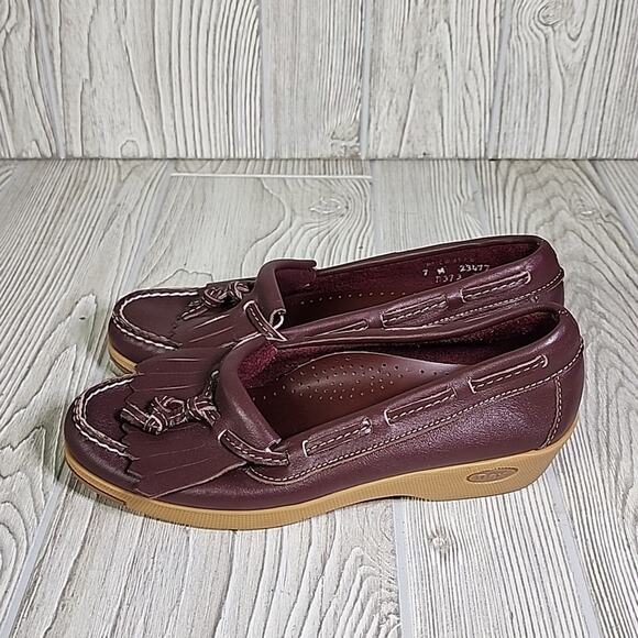 Dexter Leather Wedge Kilt Loafers Womens Size 7 - Picture 4 of 13